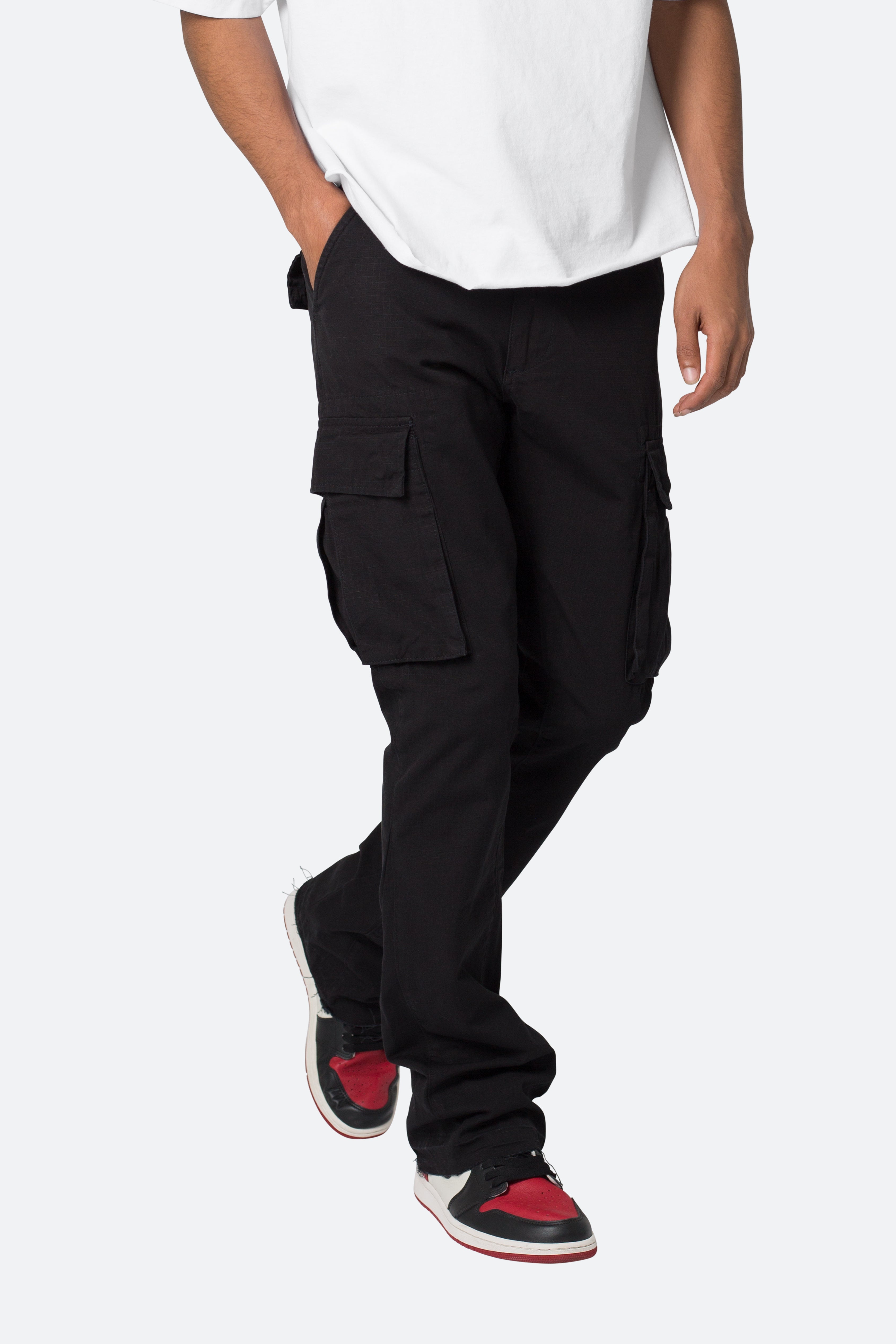 Bootcut Cargo Pants - Black