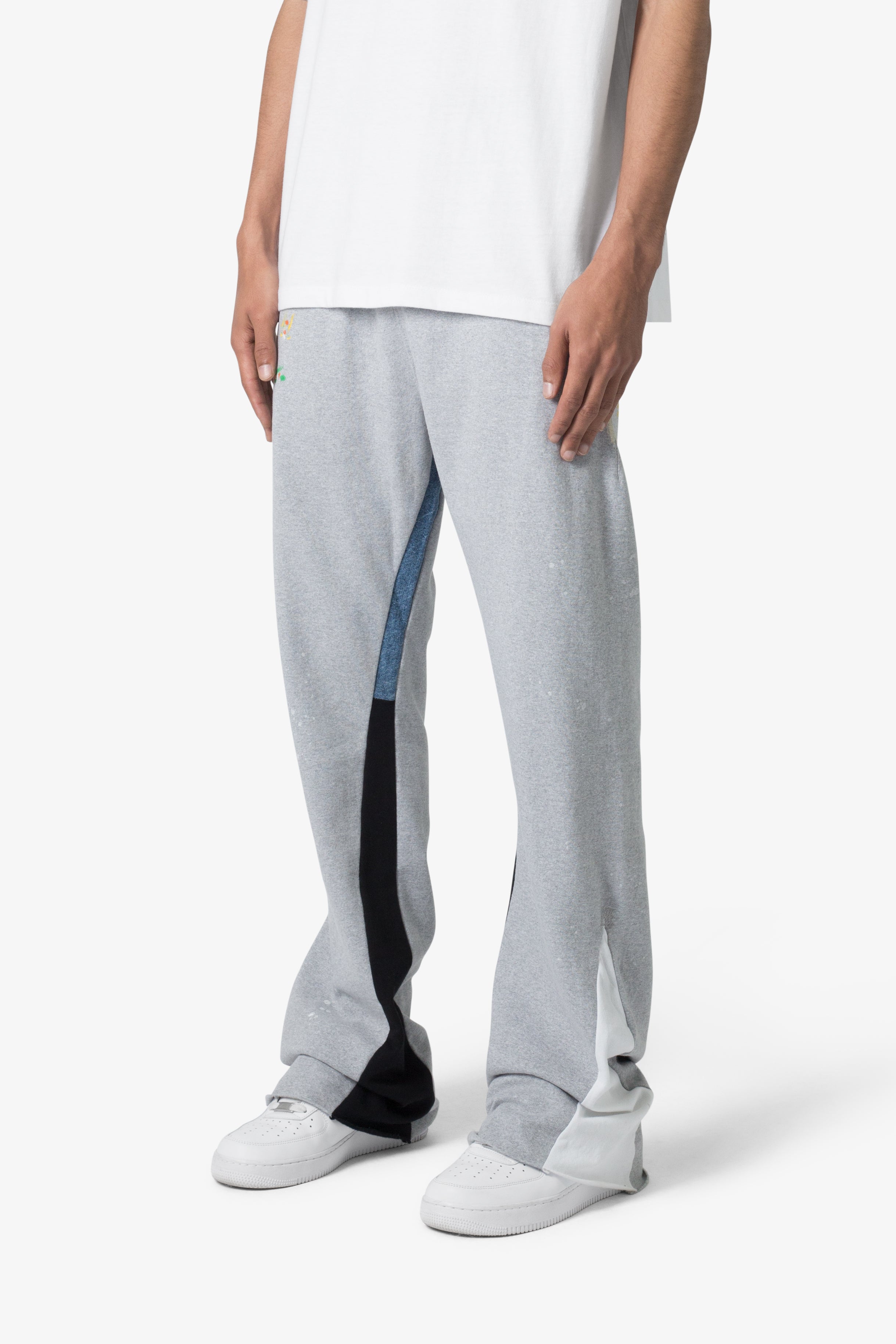 Contrast Bootcut Sweatpants - Grey