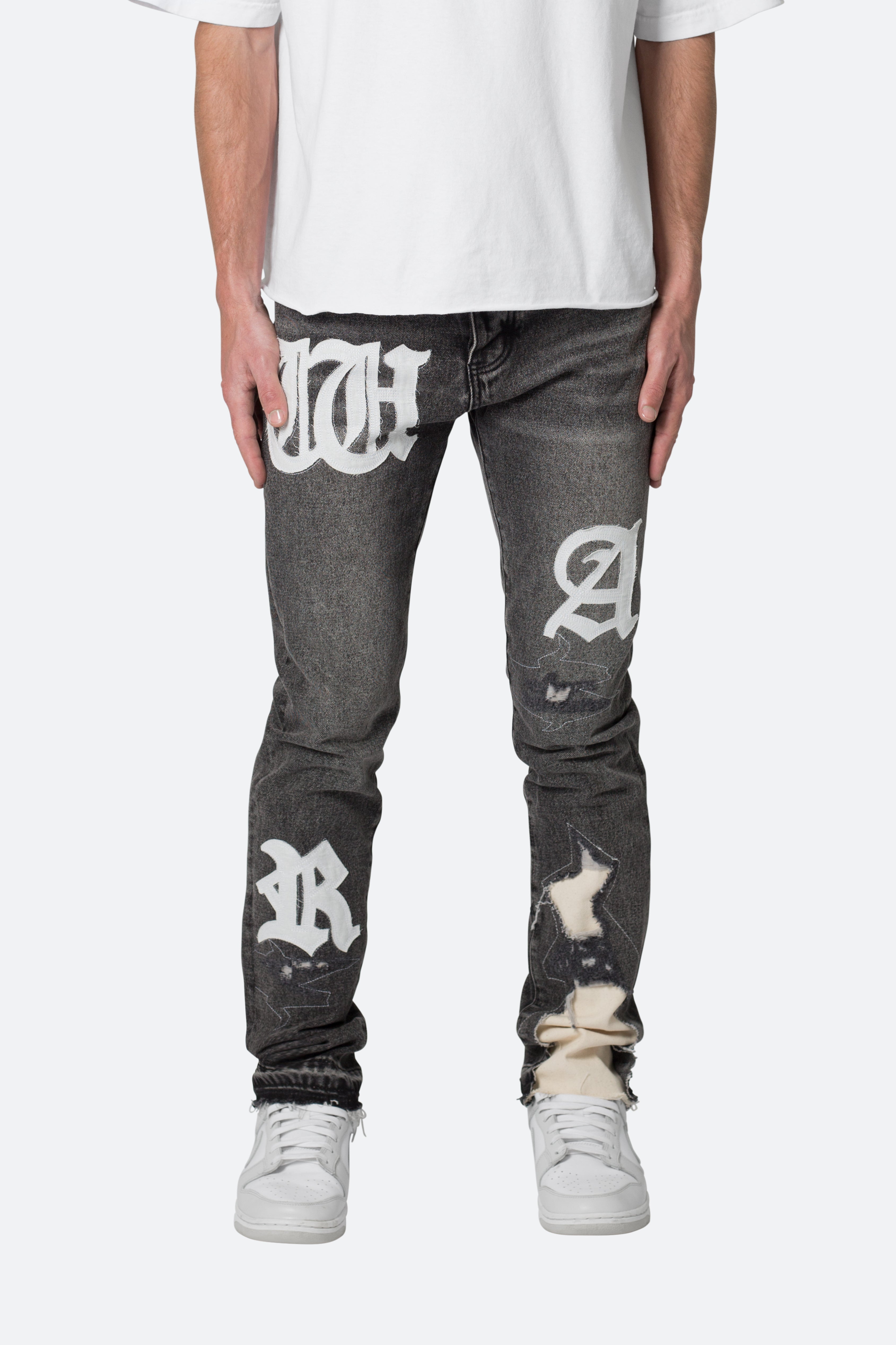 D198 War Straight Denim - Black/White