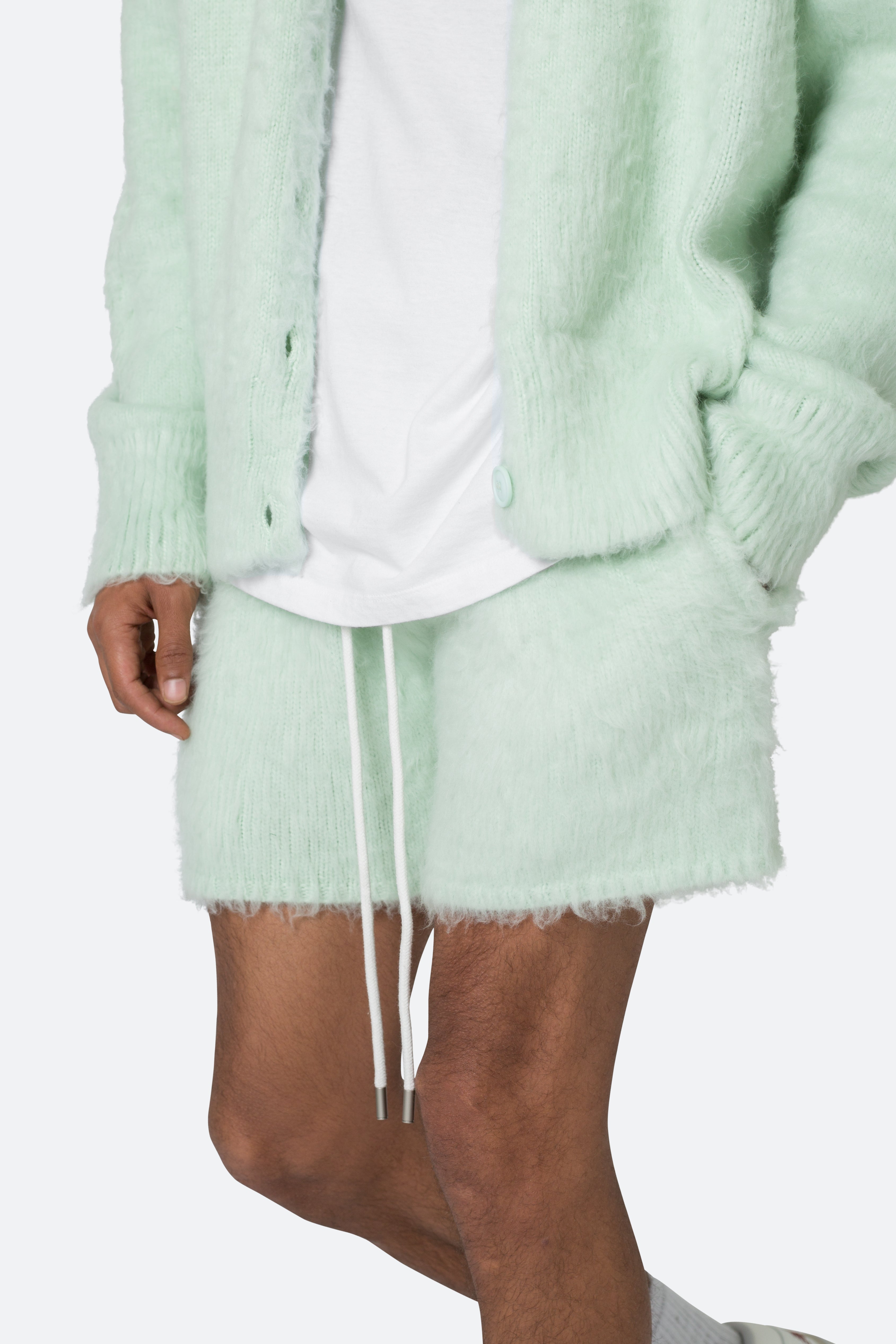 Fuzzy Sweatshorts - Mint