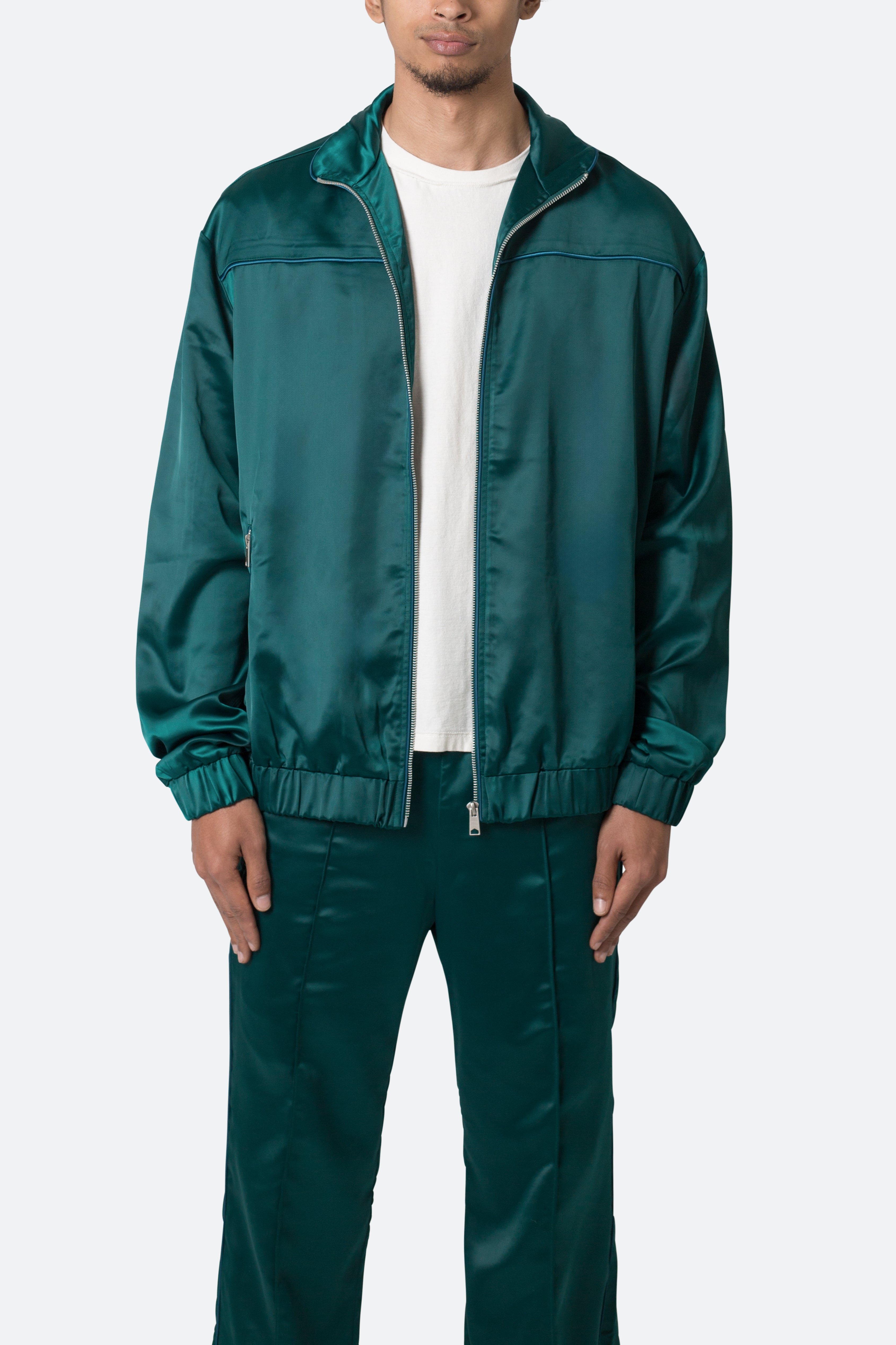 Satin Track Jacket - Green