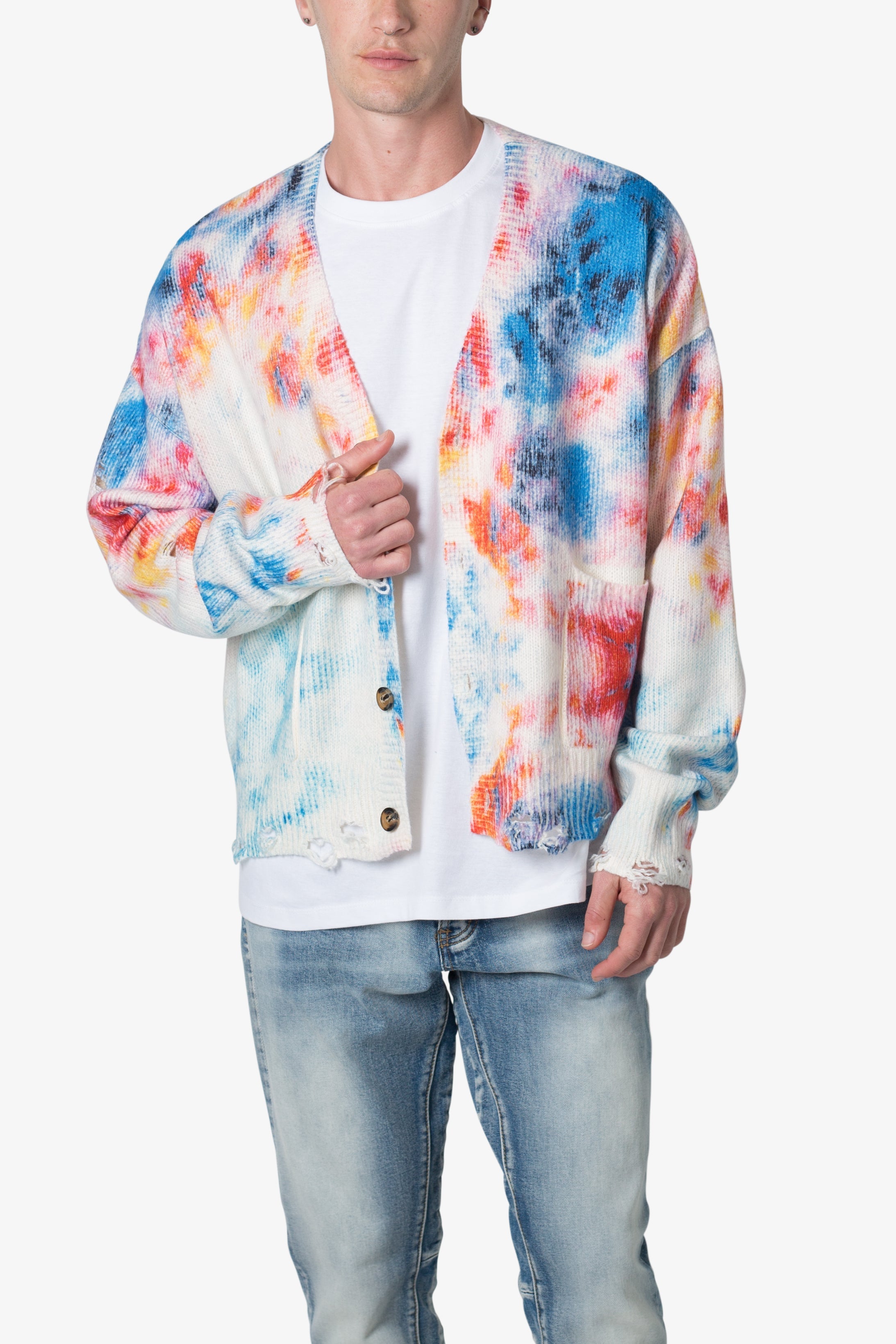 Tie Dye Cardigan Sweater - Multi