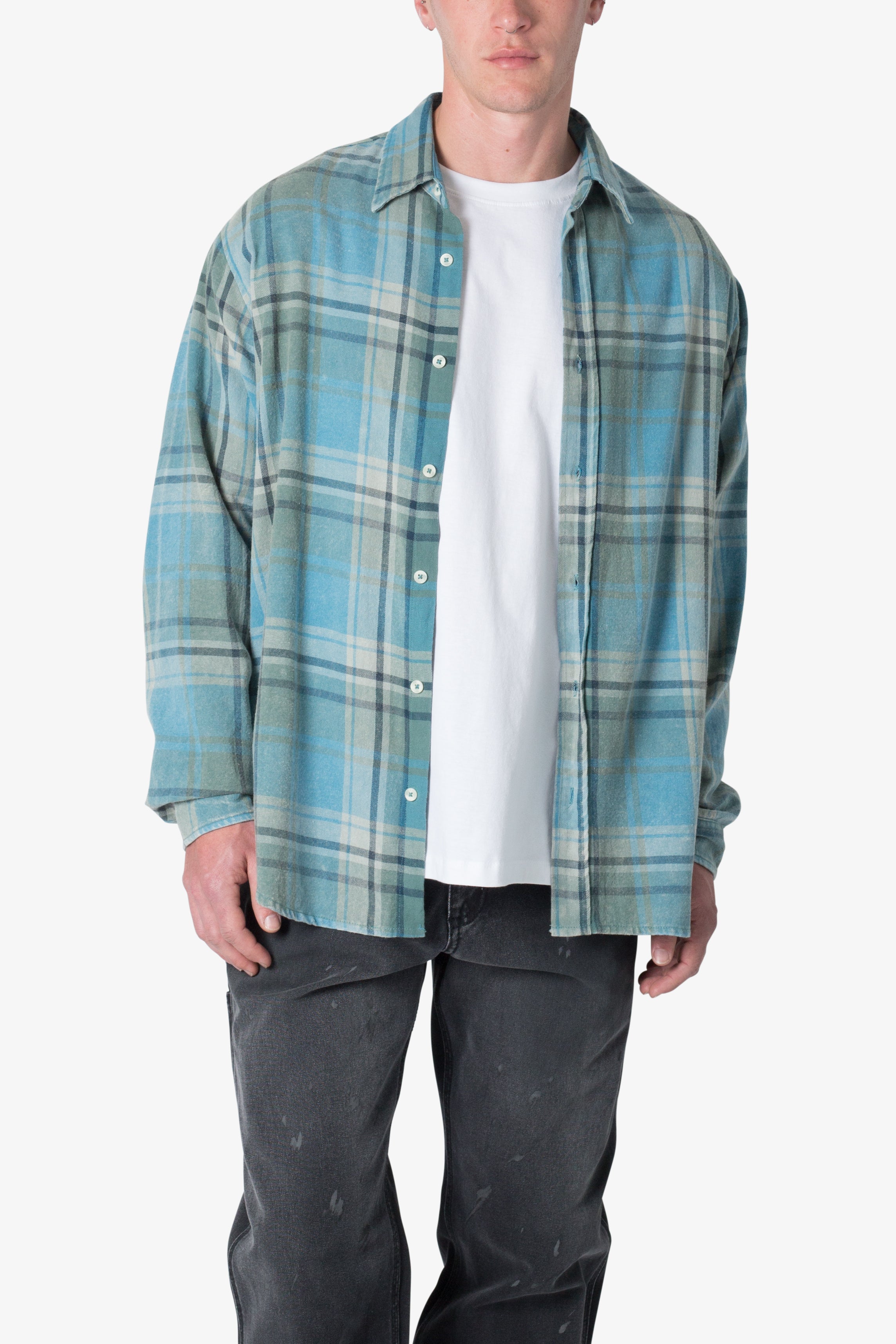 Vintage Plaid Shirt - Blue/Black