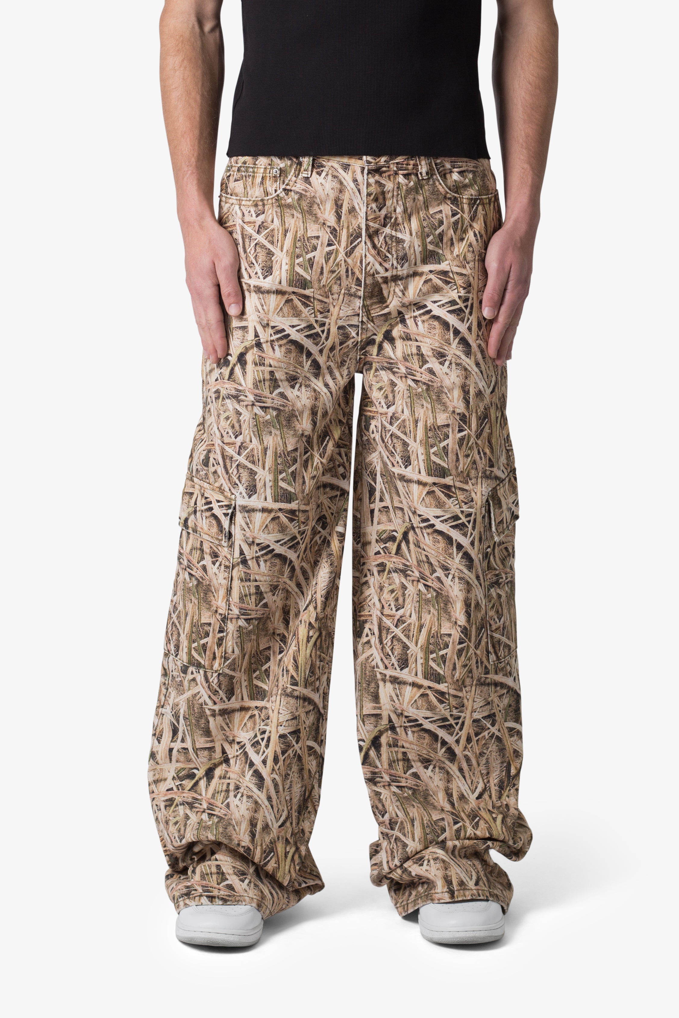 Void Baggy Cargo Denim - Grass Camo