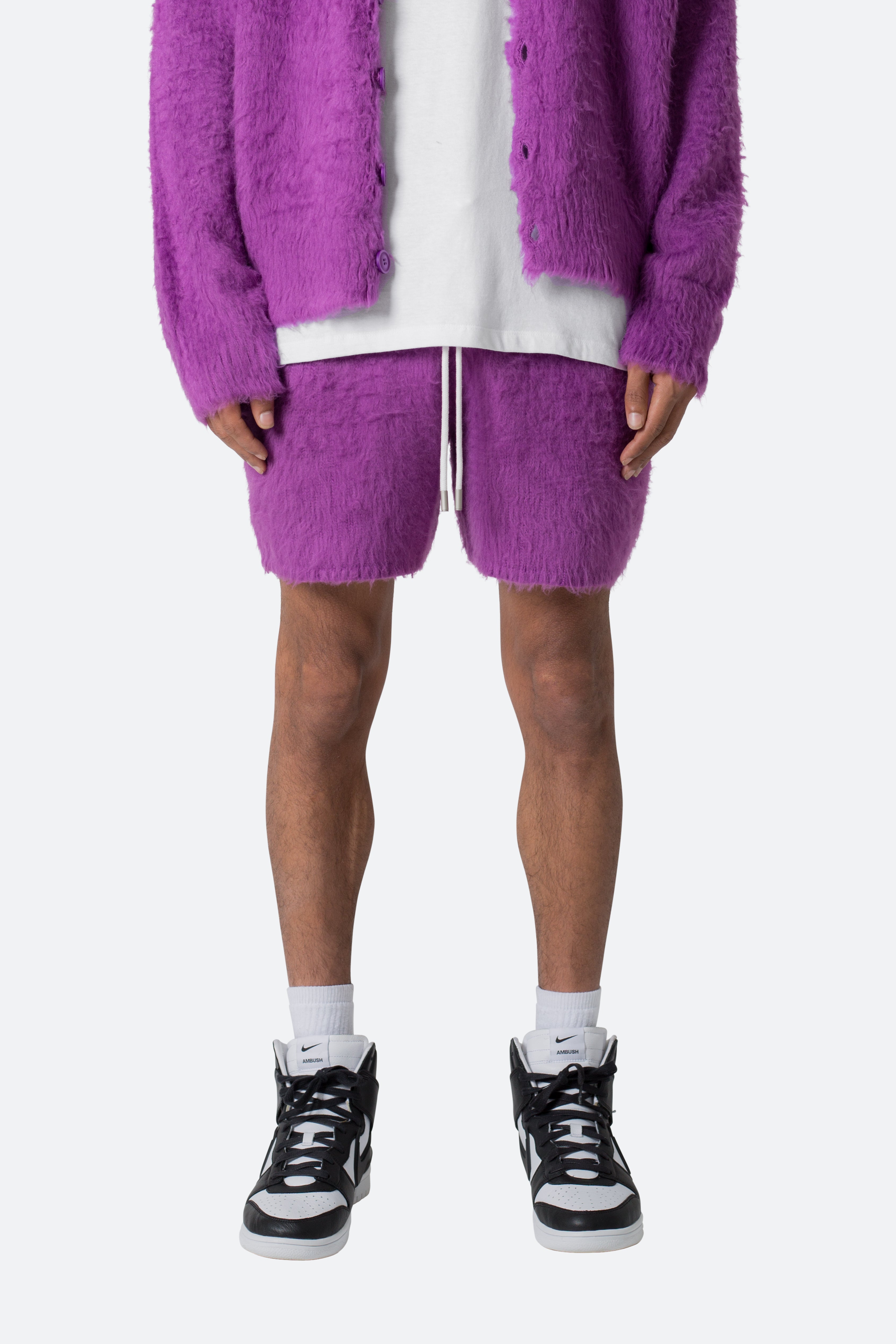 Fuzzy Sweatshorts - Purple