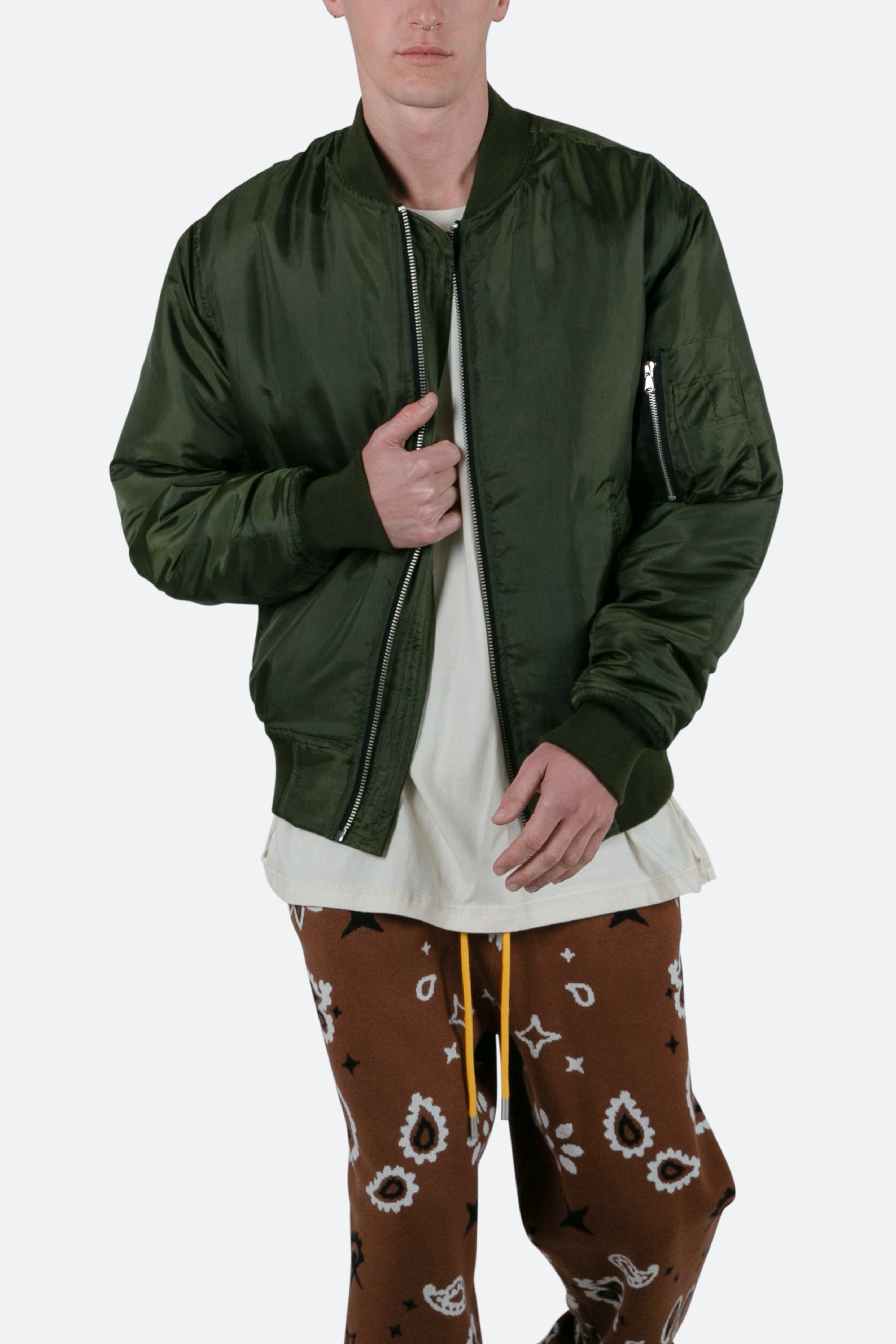 Lightweight Bomber Jacket - Olive