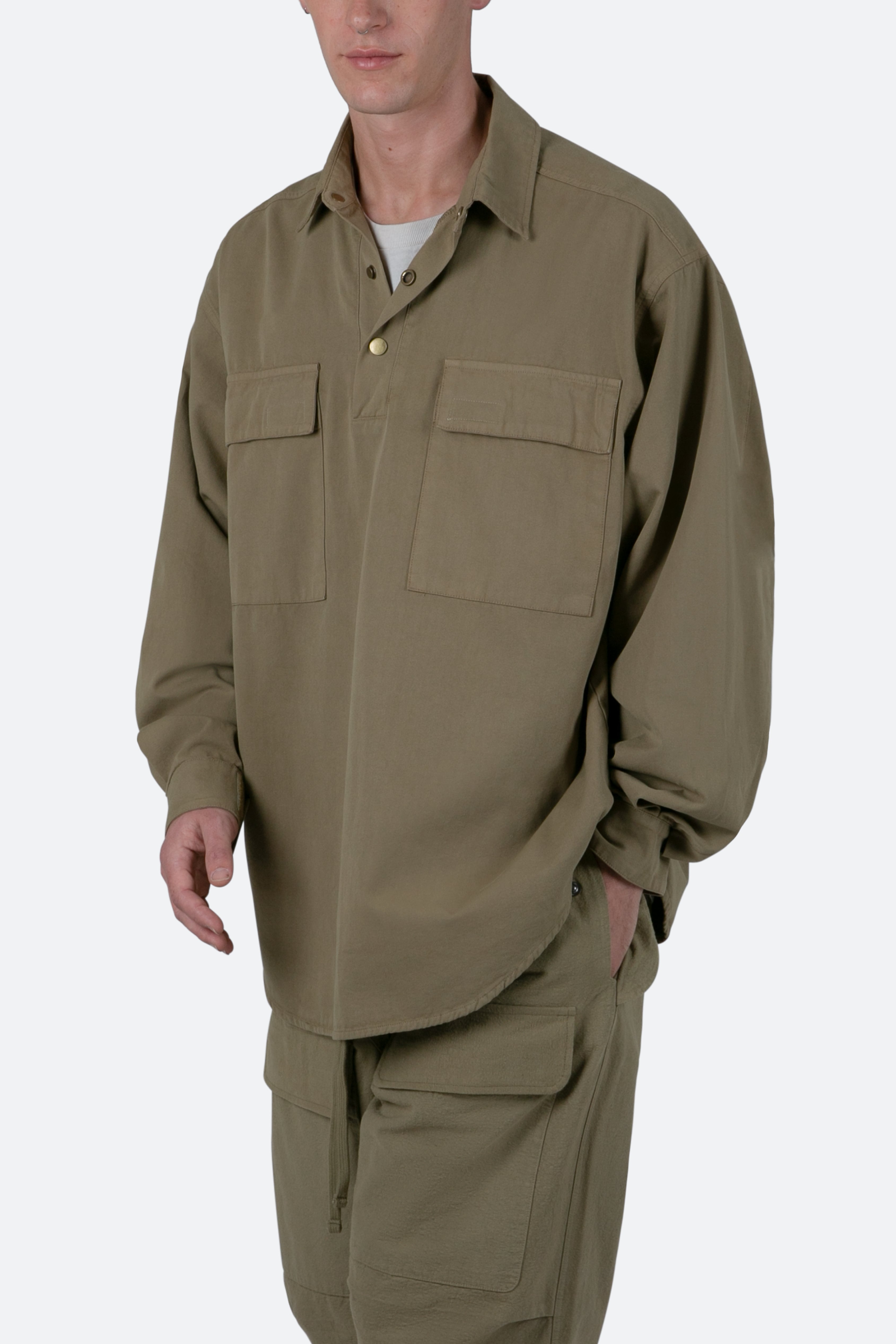 Oversized Utility Shirt - Olive