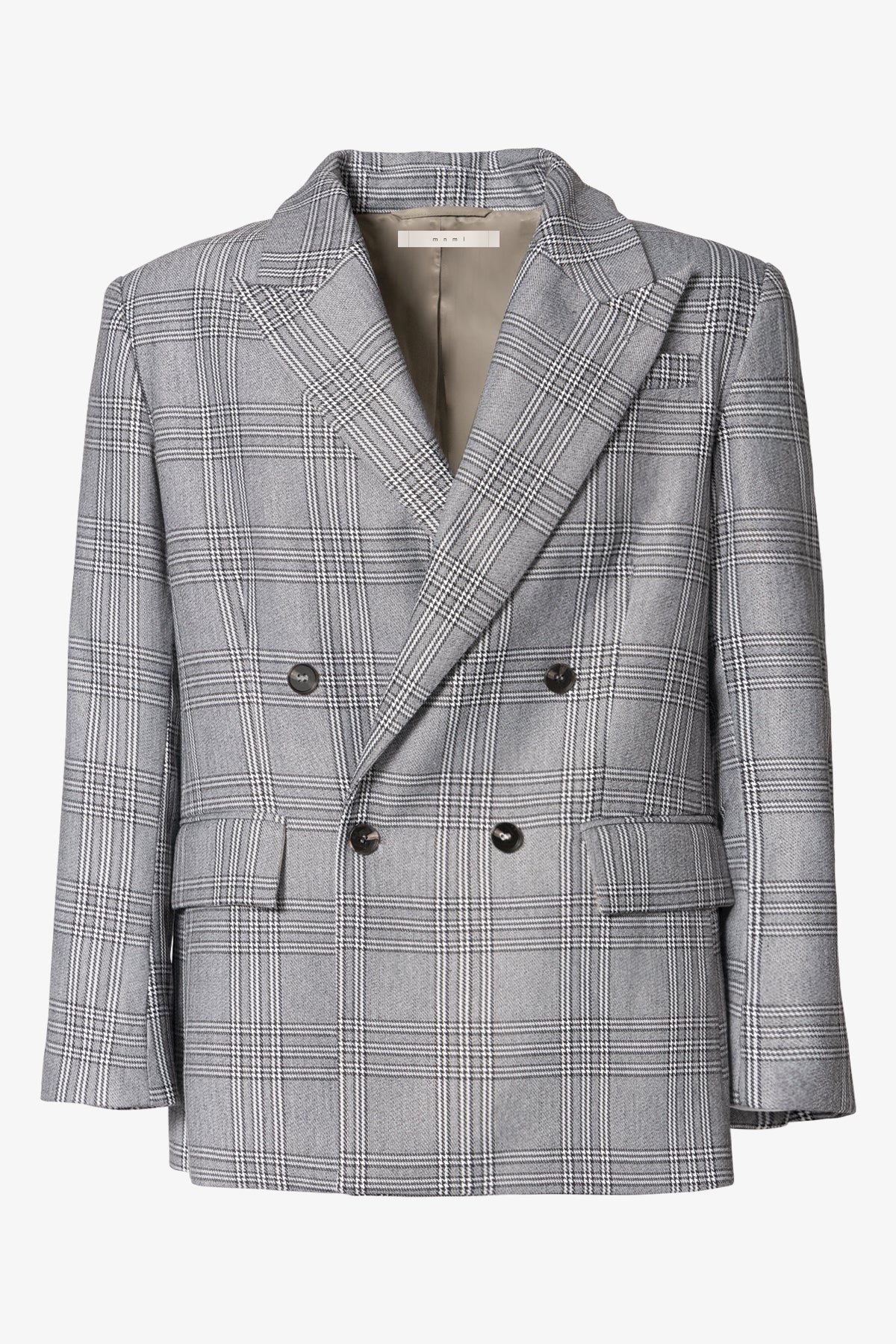 Double Breasted Suit Jacket - Black/Grey