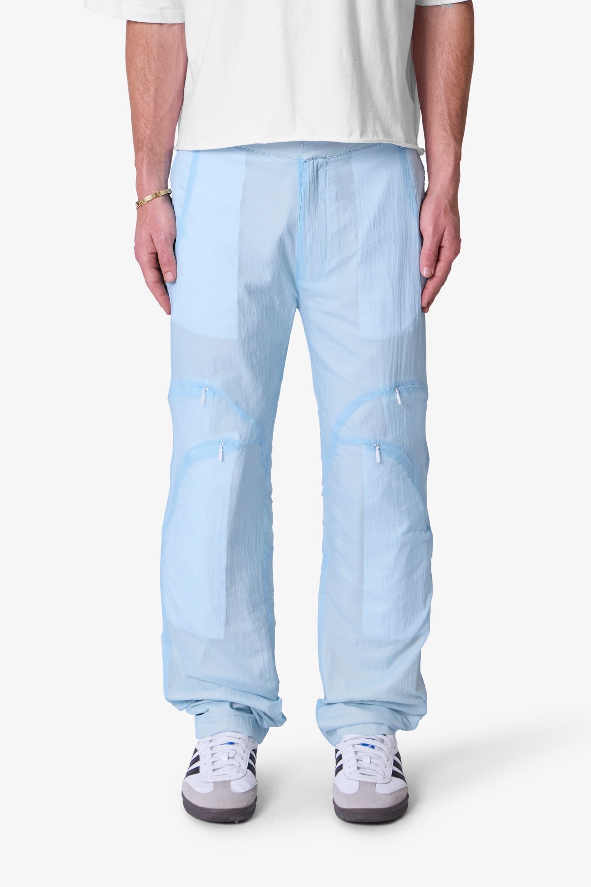 Ghosted Blue Pants - Light Blue