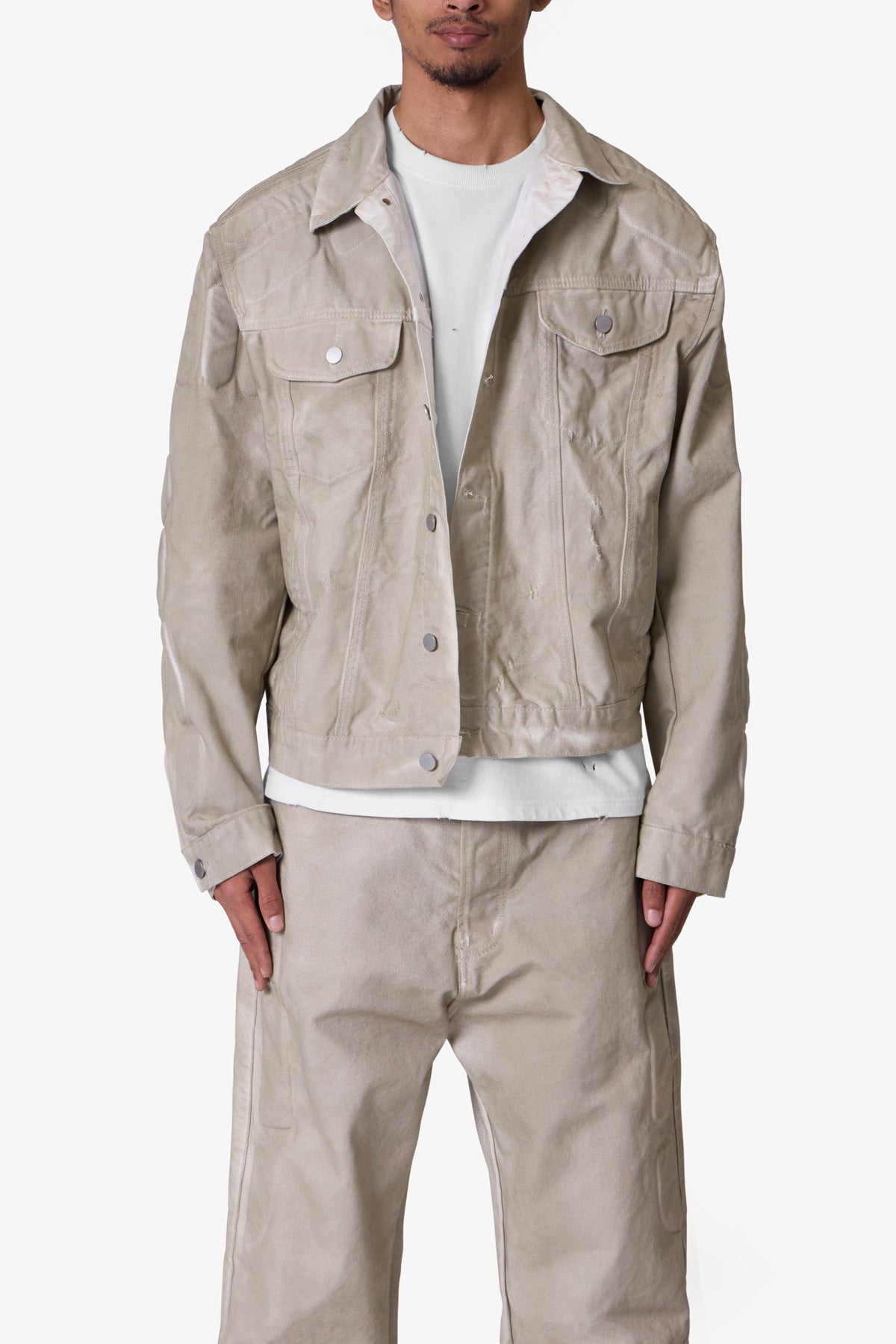 Moto Trucker Jacket - Off White