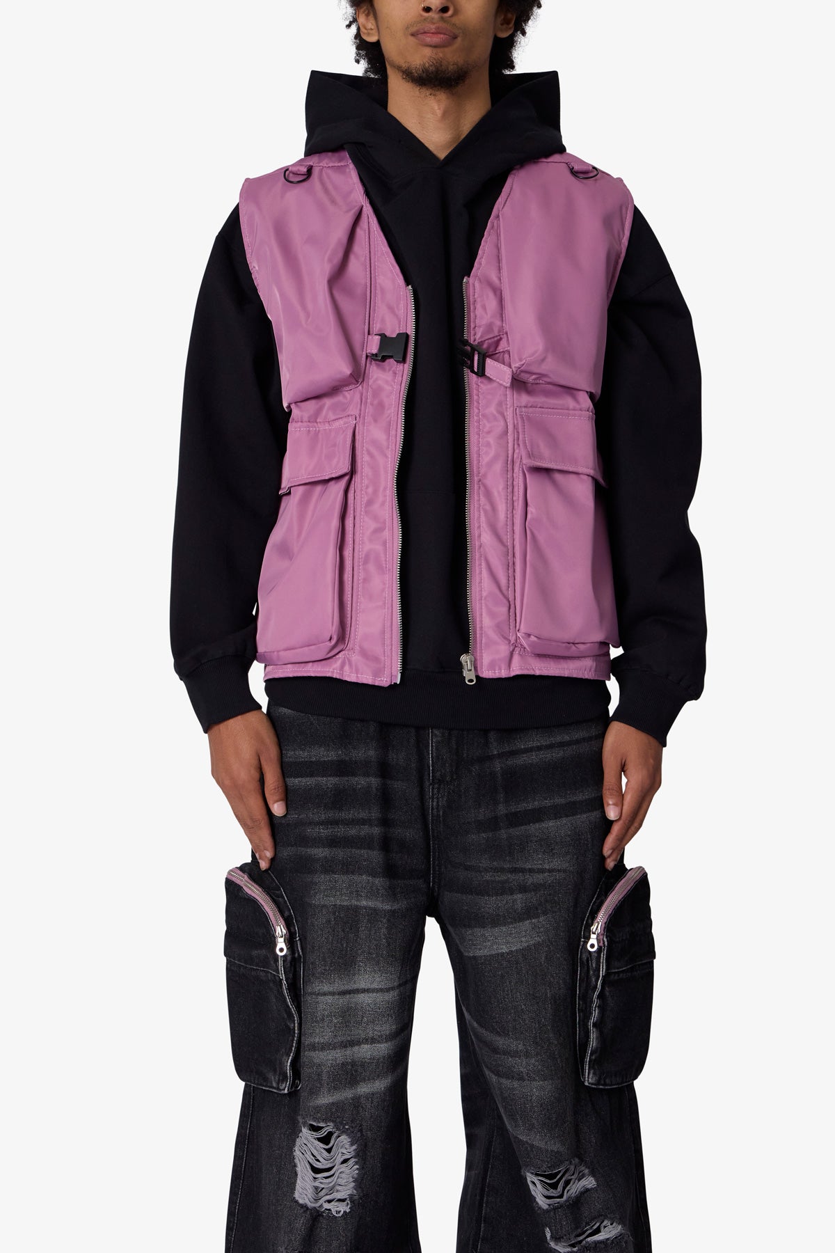 Nylon Utility Vest - Pink