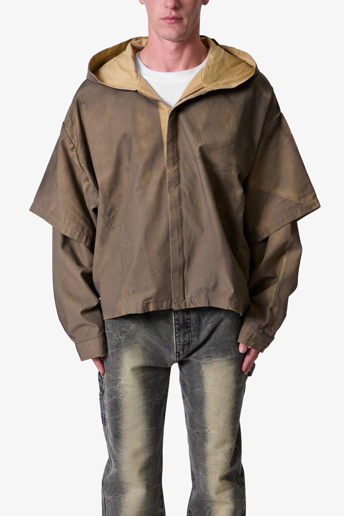 Oiled Hunting Poncho Jacket - Tan