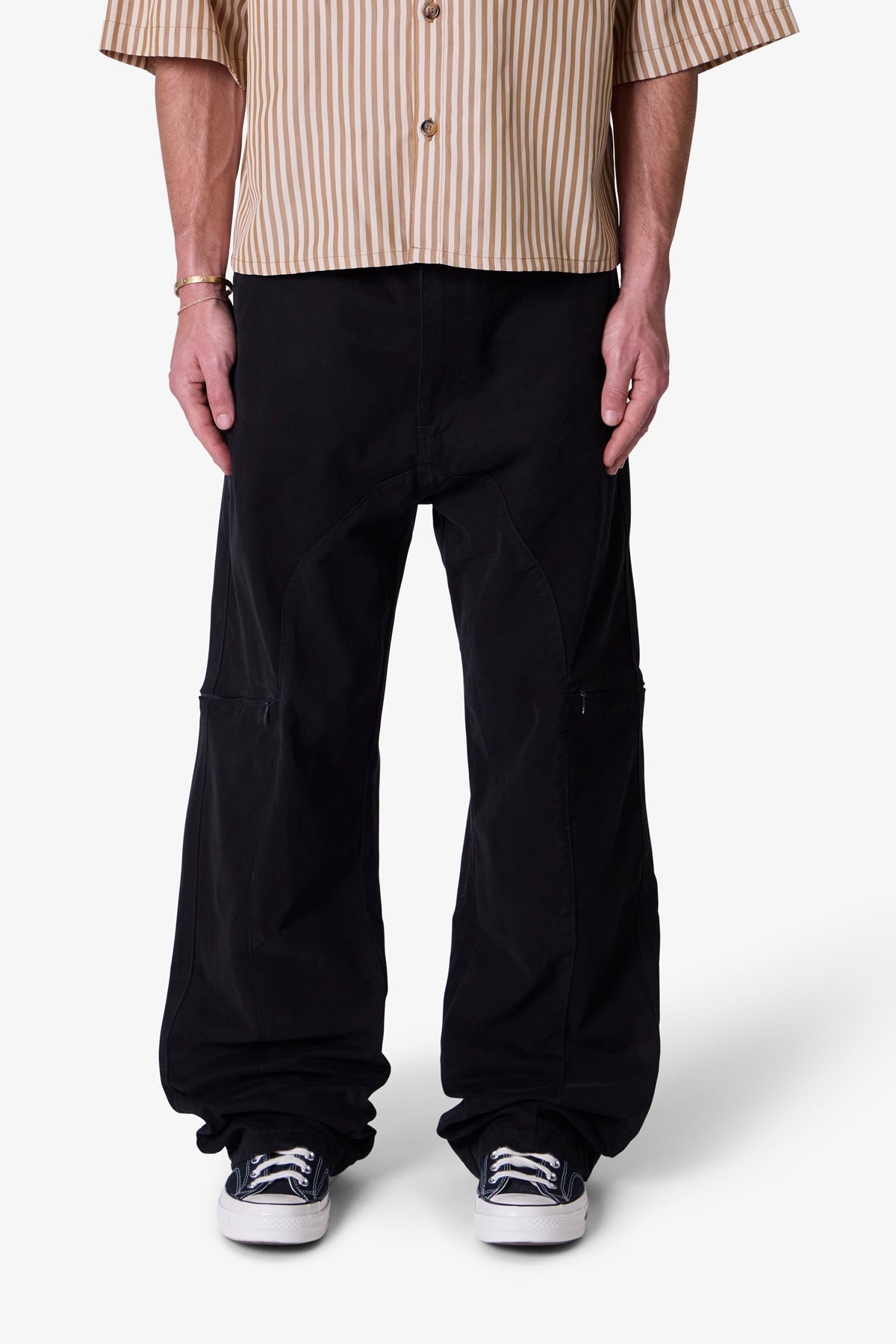 Secret Zipper Cargo Pants - Black