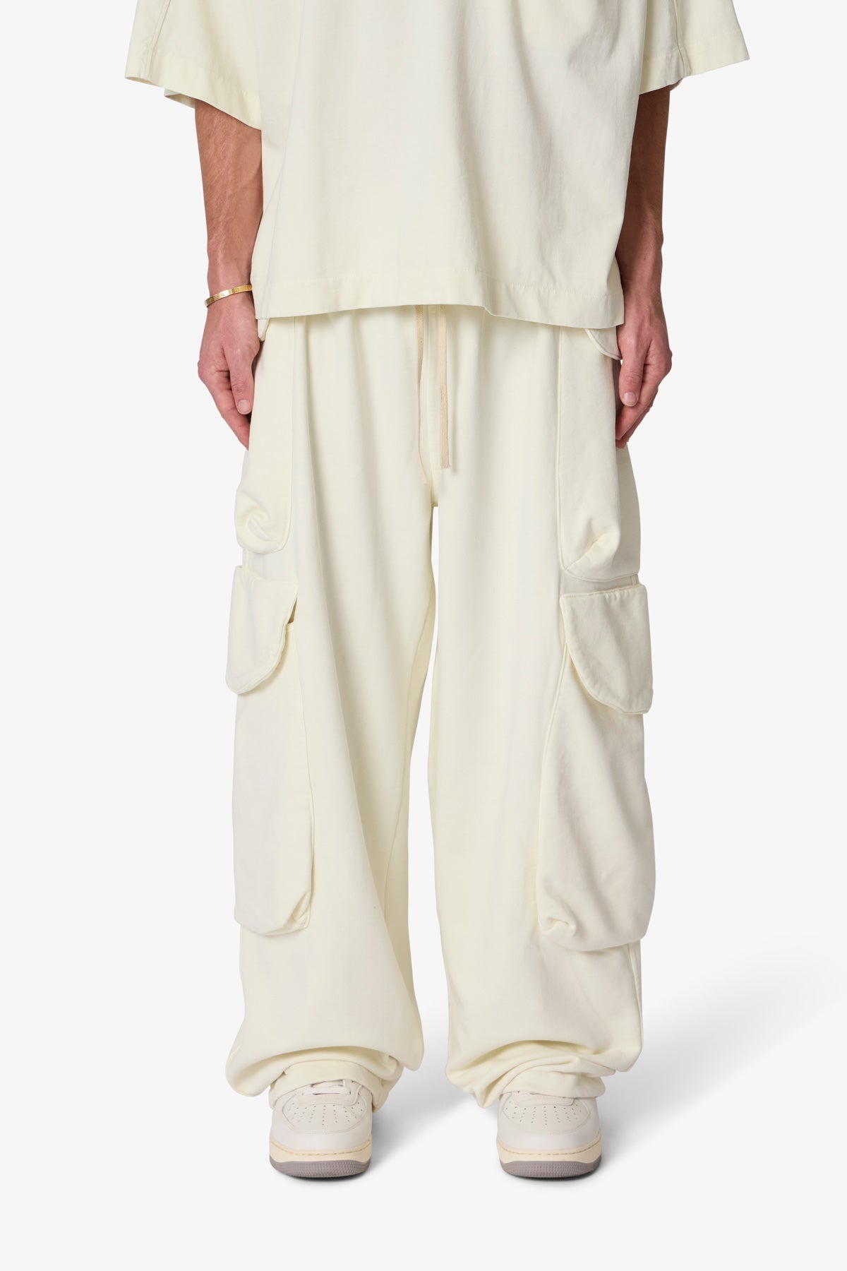 Side Cargo Pocket Sweatpants - Off White