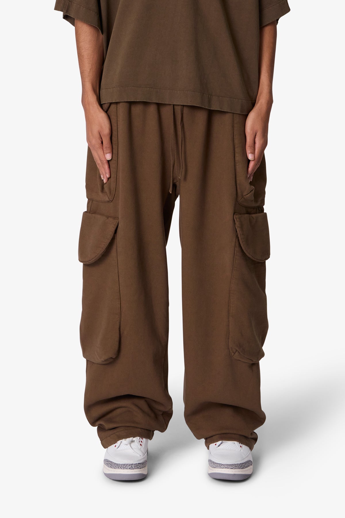 Side Cargo Pocket Sweatpants - Olive