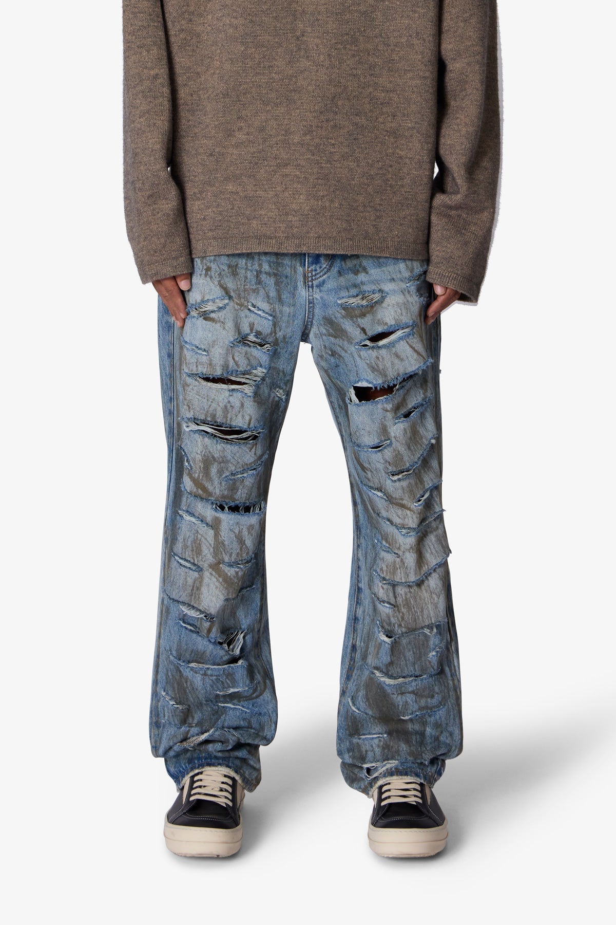 Ultra Baggy Thrashed Denim - Blue