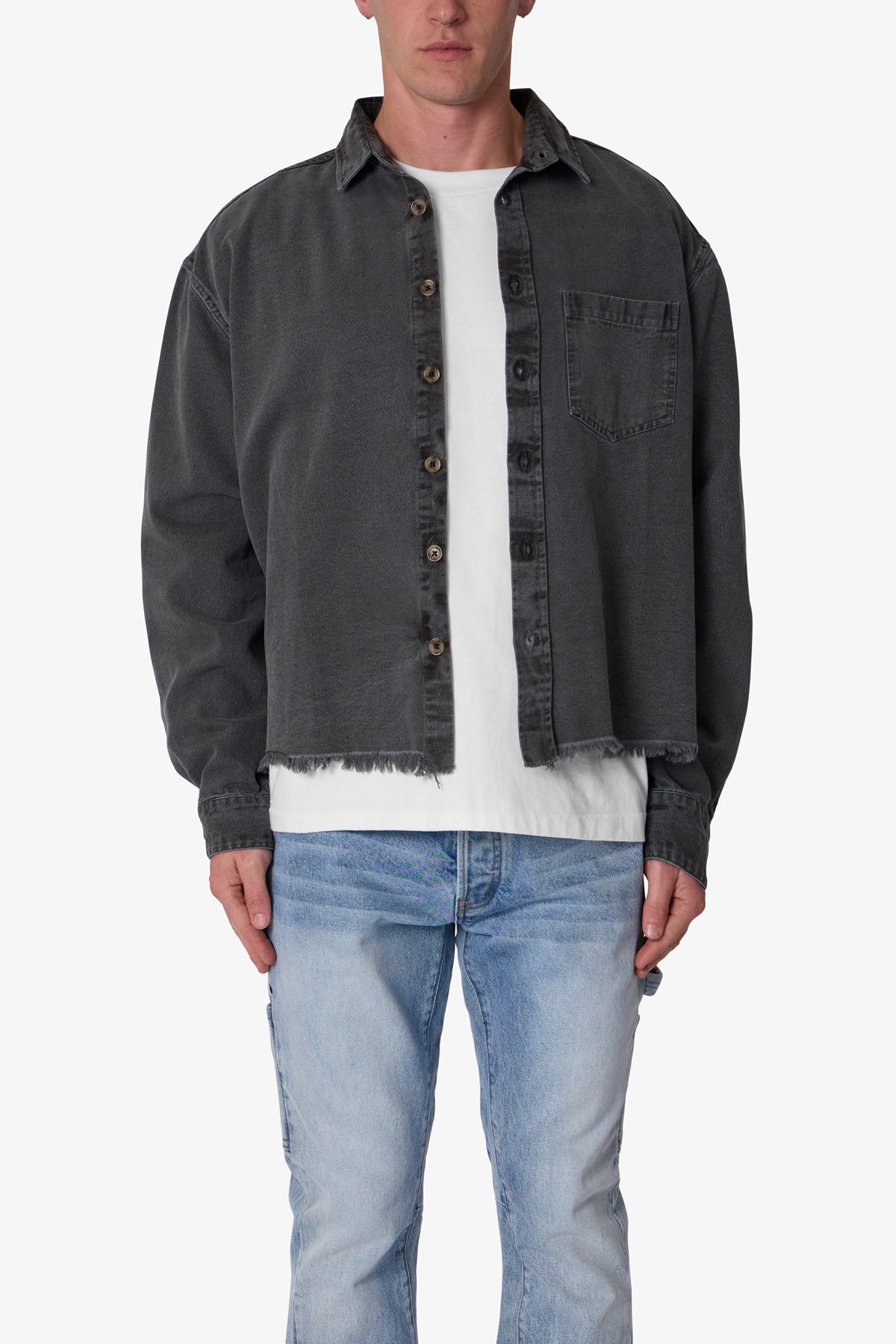 Washed Denim L/S Shirt - Washed Black